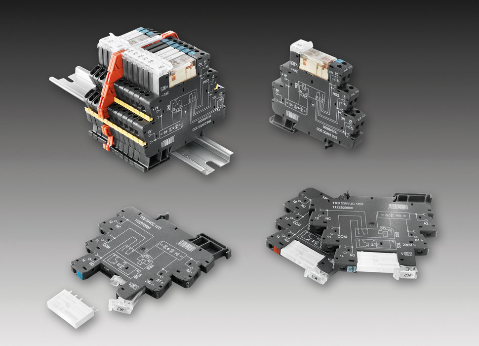 La TERMSERIES di Weidmüller permette un livello di connessione realmente compatto: moduli relè e relè allo stato solido equipaggiati con uno o due contatti di scambio racchiusi in un design sottile avente una larghezza di soli 6,4 mm – con connettività a vite o morsetto in tensione. – Ingresso multitensione per un’ampia gamma di applicazioni.